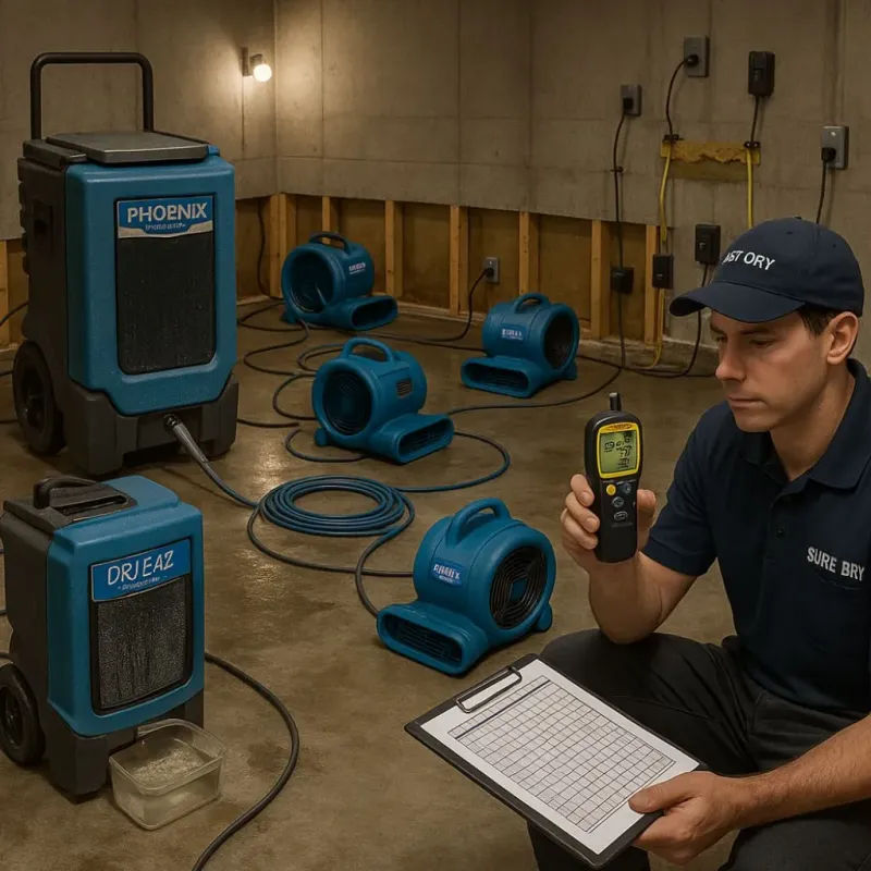 Structural Drying and Dehumidification process in Duson, LA